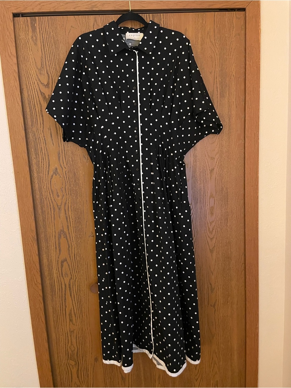 Black & White Polka Dot Shirt Dress